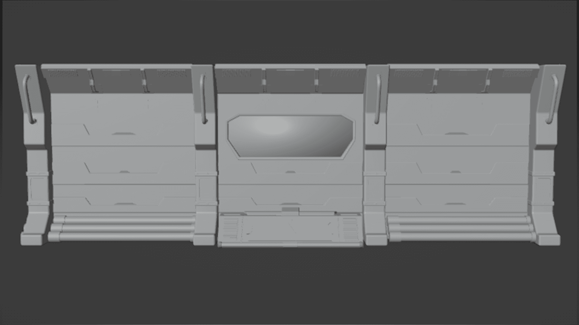 ORB1S hallway wall solid model